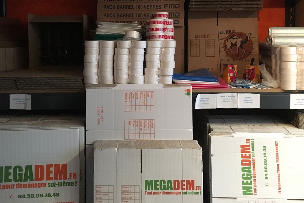 Vente d'emballages et produits de déménagement